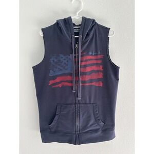 Polo Jeans Co Vest Mens USA Patriotic Vintage Y2K Preppy Hoodie Sporty Gym Retro